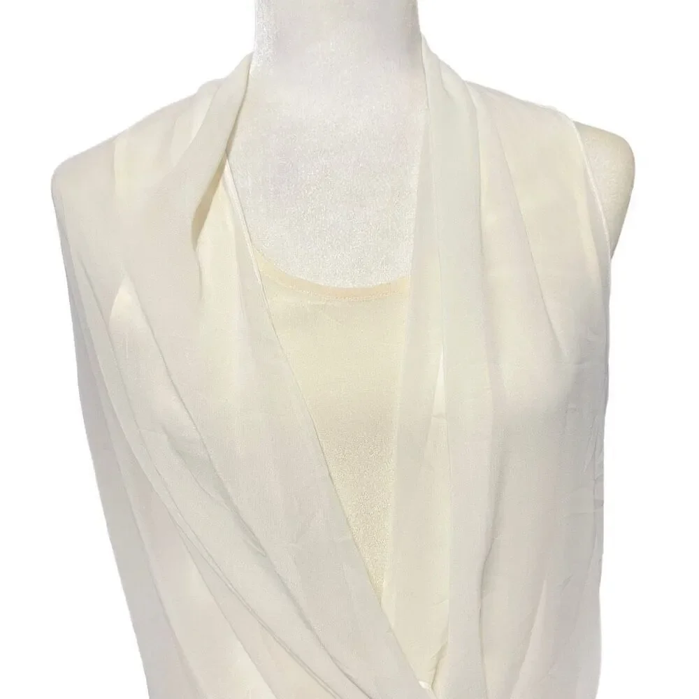 All Saints Draped Silk Sleeveless Top Sz Small 2 White. The Abi.